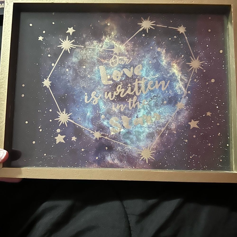 Gold Framed Galaxy Art - Love Quote
